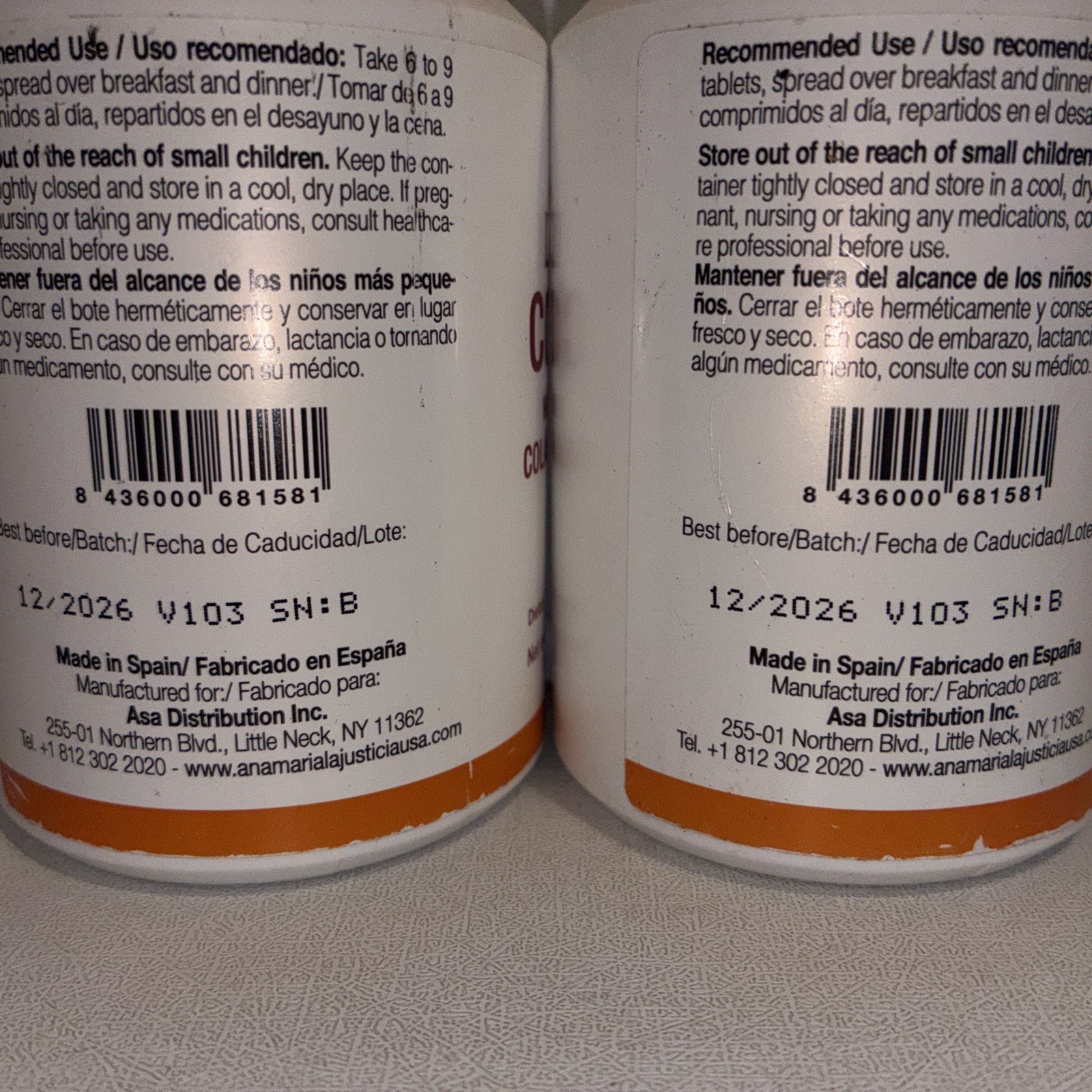 Lot Of 2-Collagen with Magnesium, 180 Tablets Each / Exp 12/2026
