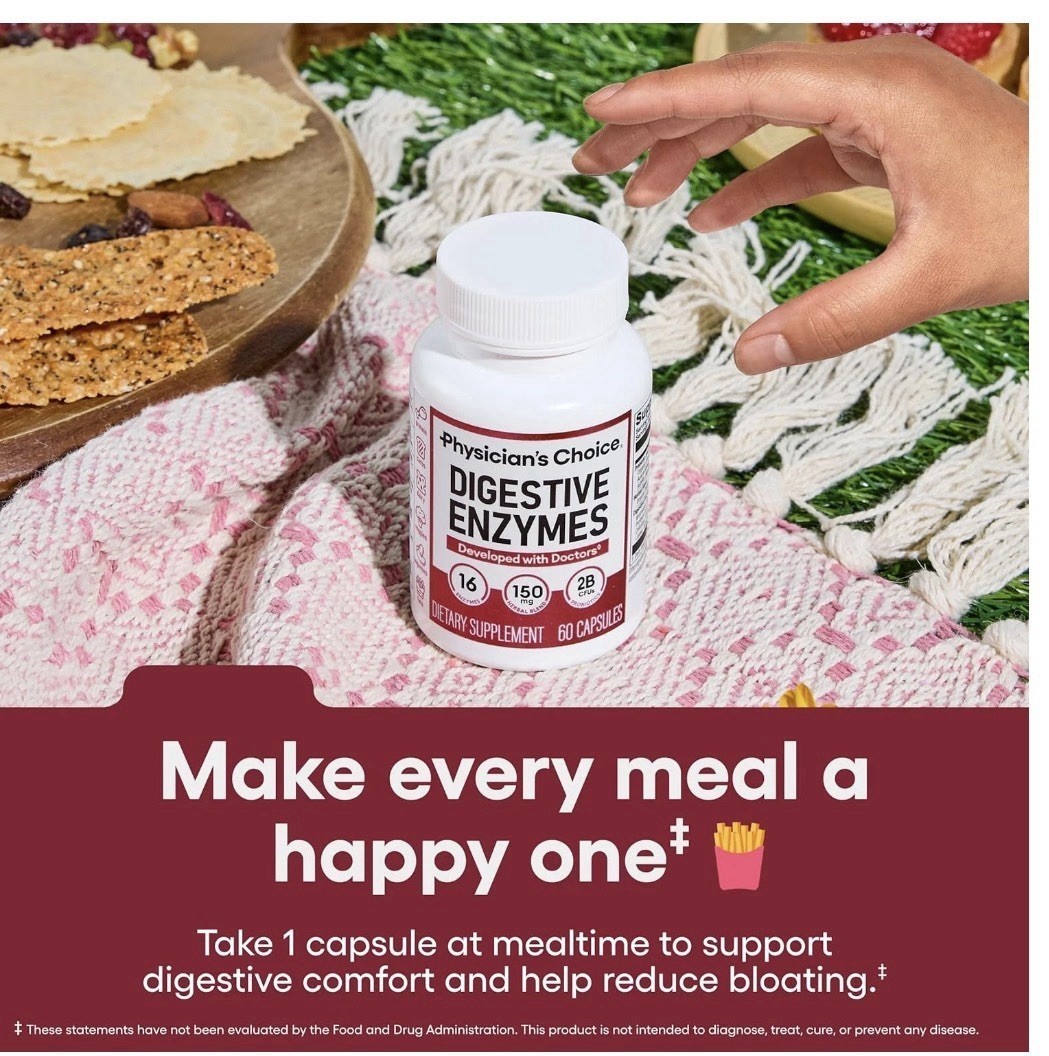 Physician’s Choice Digestive Enzymes Gut Health Bloating Relief Meal Digestion