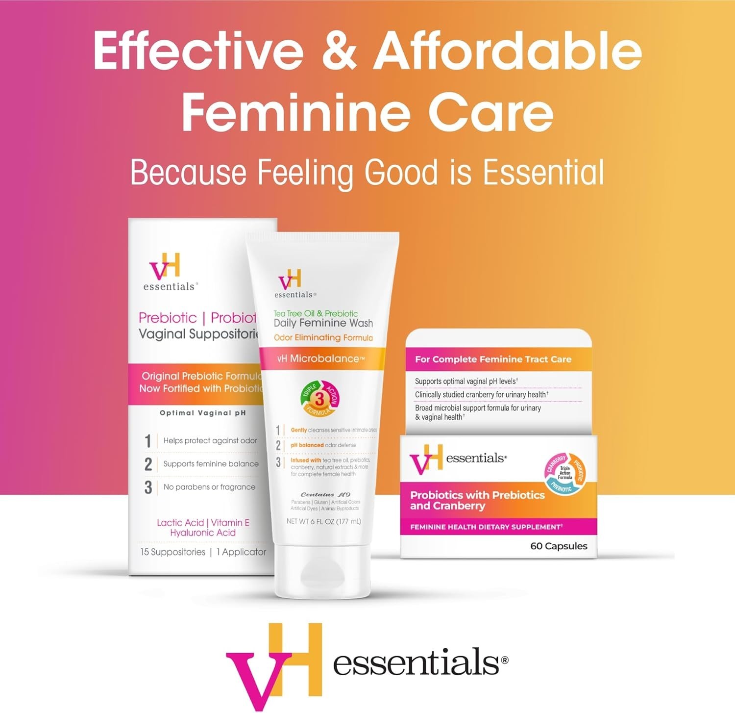 Natural Prebiotic Vaginal Suppositories – Freshness and pH Balance, 15 Count