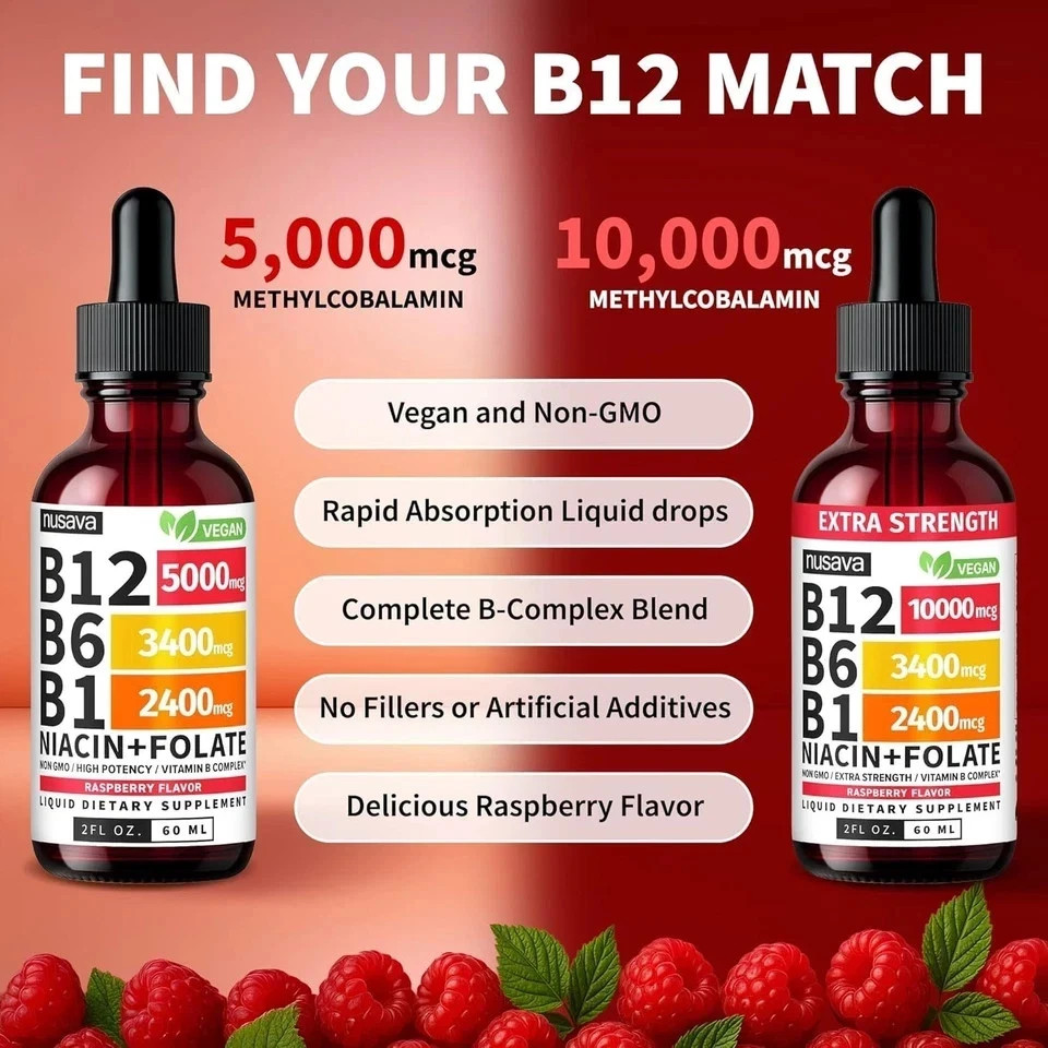 Vitamin B12 and B6 Liquid Drops B12 Sublingual Vitamin B Complex – B1
