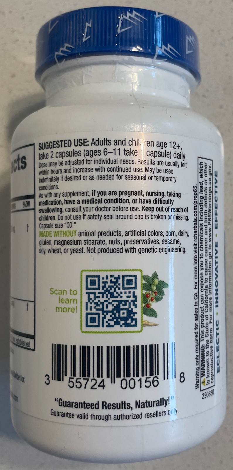 Ridgecrest Herbals Clear Lungs Extra Strength – 120 Caps – Expires 2029