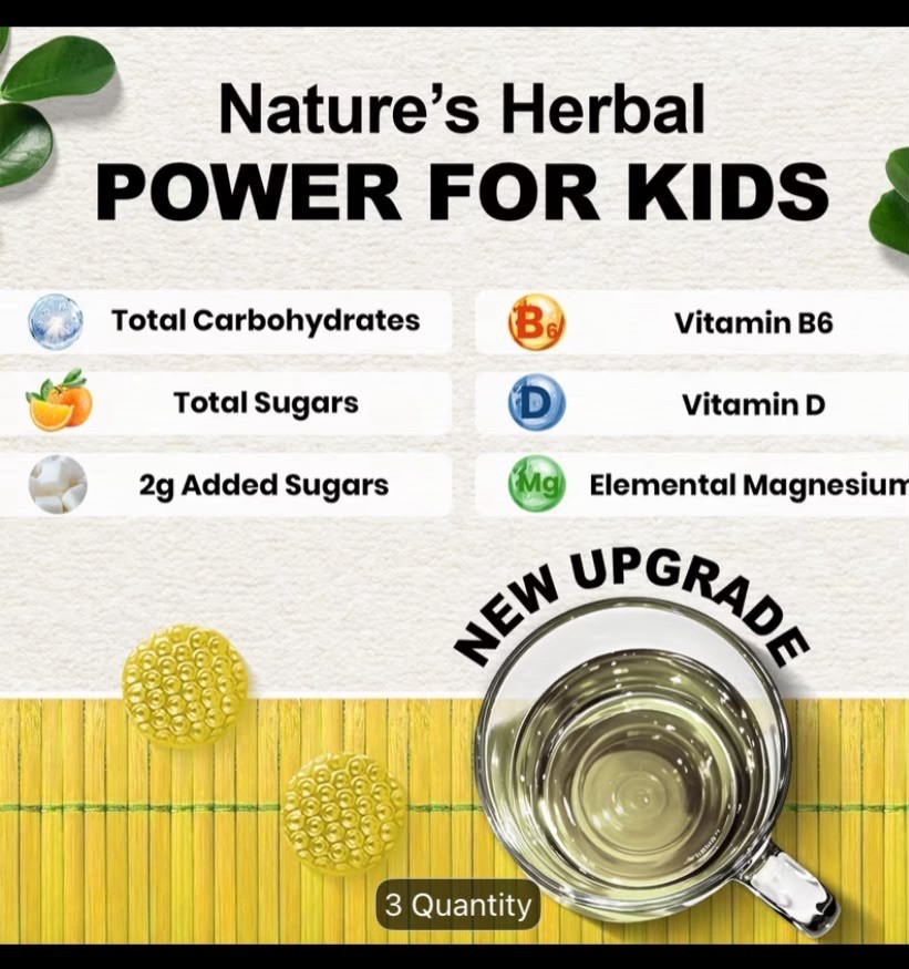 1pk Vitamin B6, Vitamin D & Magnesium Gummies For Kids & Teens 60 Counts