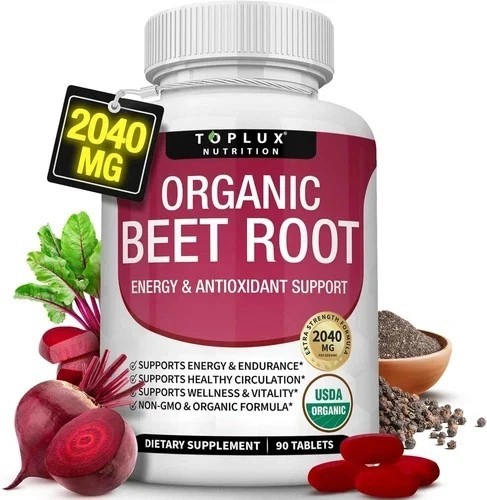 Organic Beet Root Powder Tablets – 2040mg Natural Nitric Oxide Beets to Support*