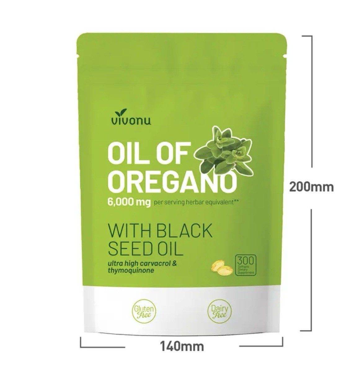 Oil of Oregano Softgels containing Black Seed Oil – 6000mg Oregano Oil