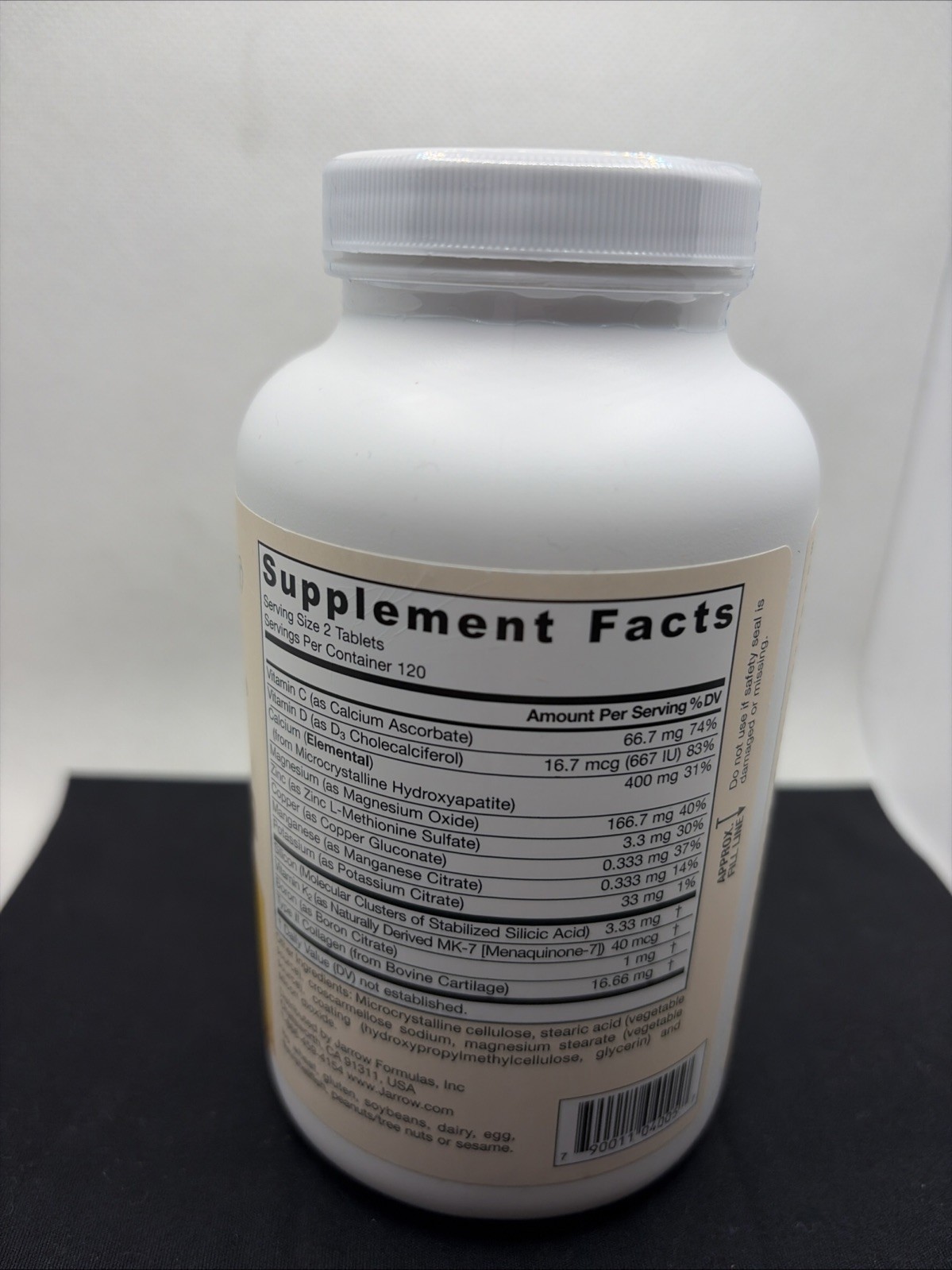 Jarrow Formulas Ultra BoneUp 240 Tabs Bone Health Calcium 1200mg Exp 02/2028
