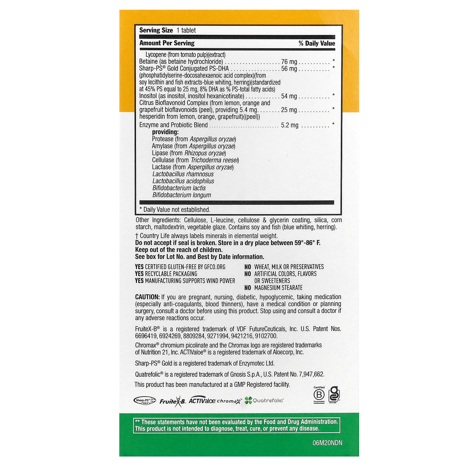 Country Life Core Daily-1 Multivitamins Men 50 60 Tablets Gluten-Free, GMP