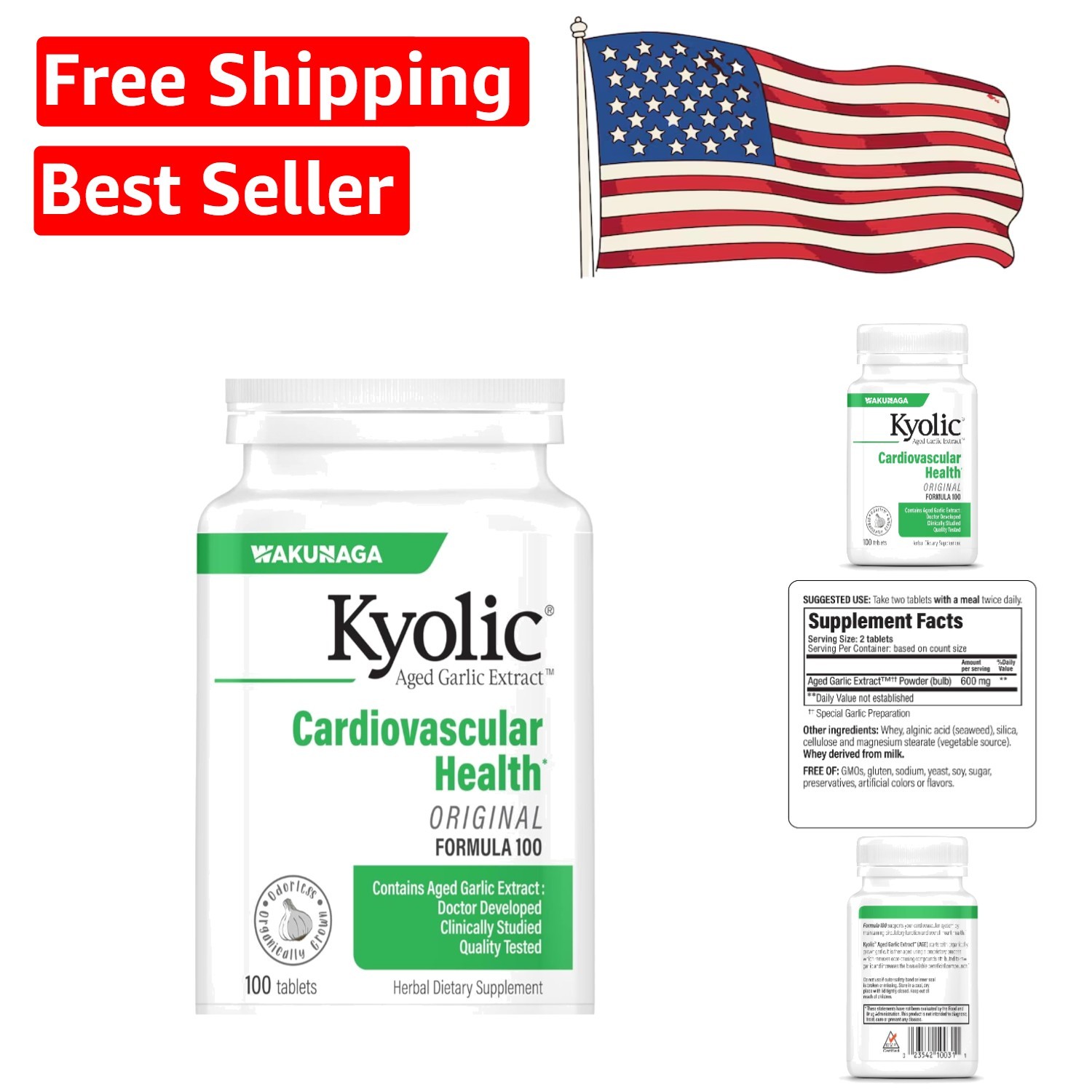 Gluten-Free Aged Garlic Extract – 100 Tablets for Healthy Circulation & Wellness