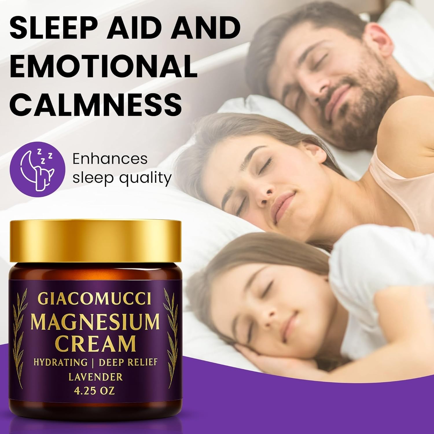 Magnesium Cream for Nighttime Relief – Magnesium Chloride Body Balm – Fast Absor