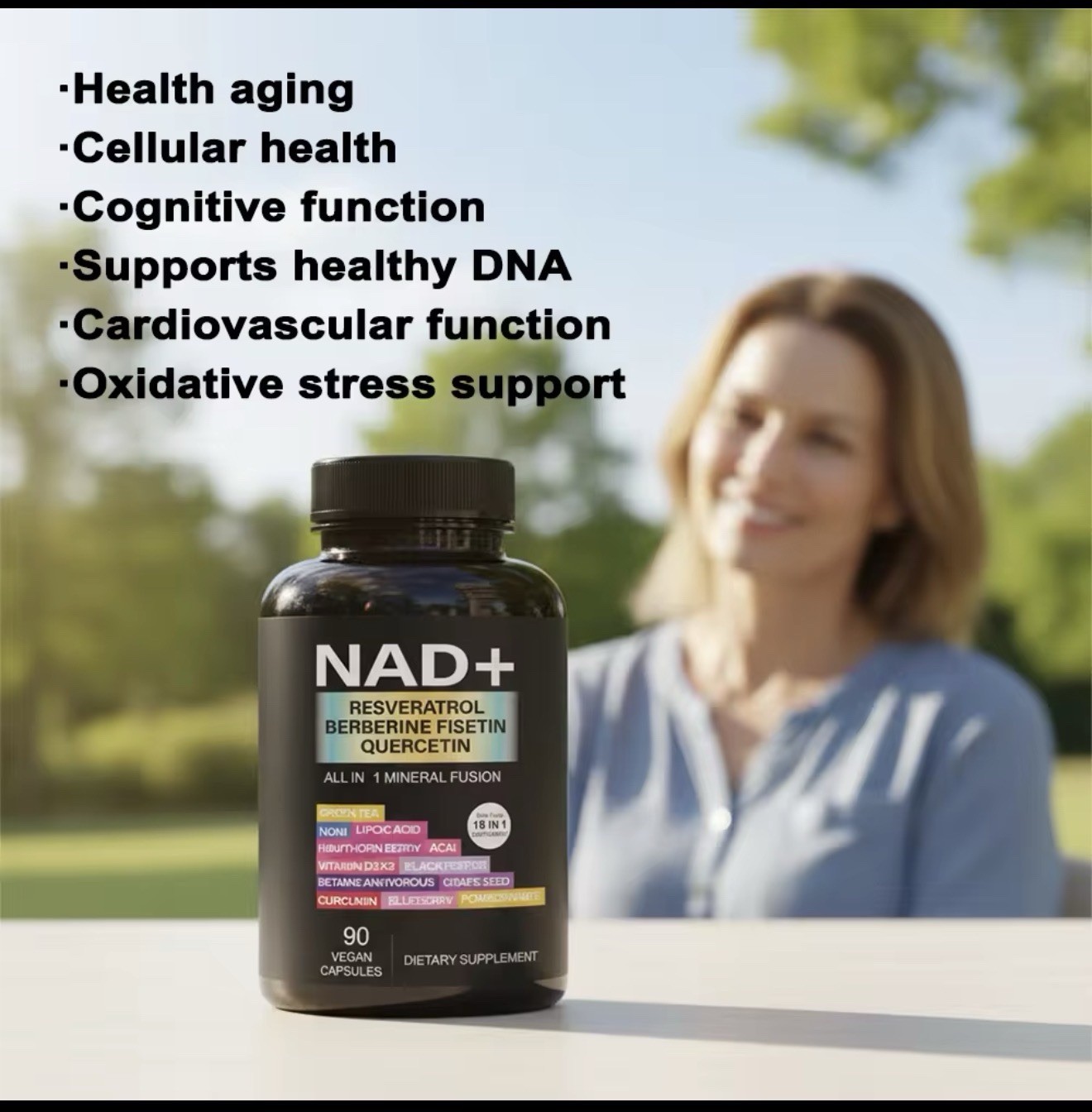 NAD+ – with Resveratrol, Berberine, for Anti-Aging, Antioxidant, Energy, Focus
