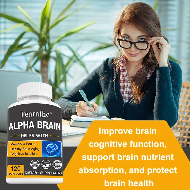 Brain Support Capsules Vitamin B6 Focus Memory & Mental Clarity Supplement