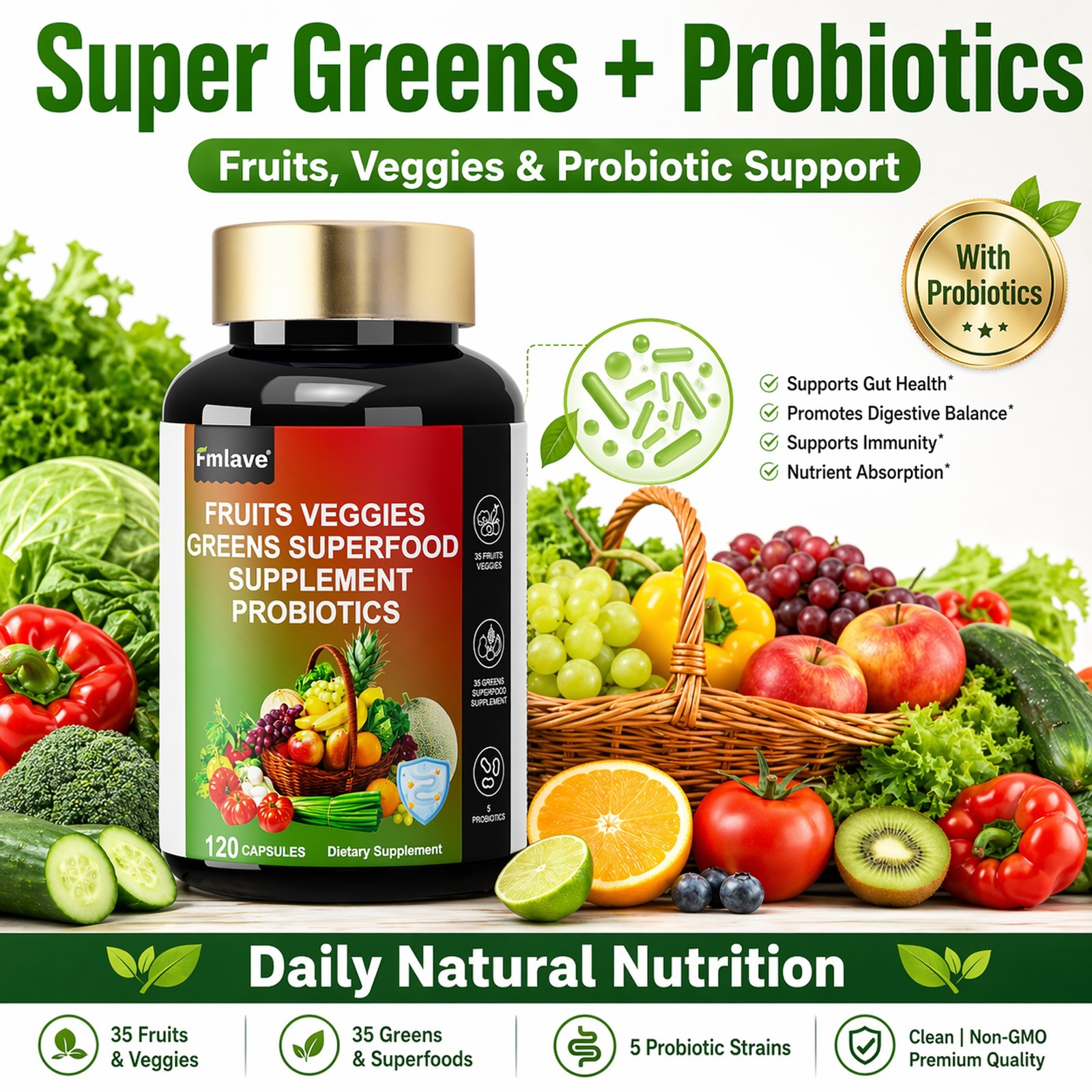 Organic Greens Superfood Tablets 2 PACKS – Greens, Fruits & Veggies for EVERYONE
