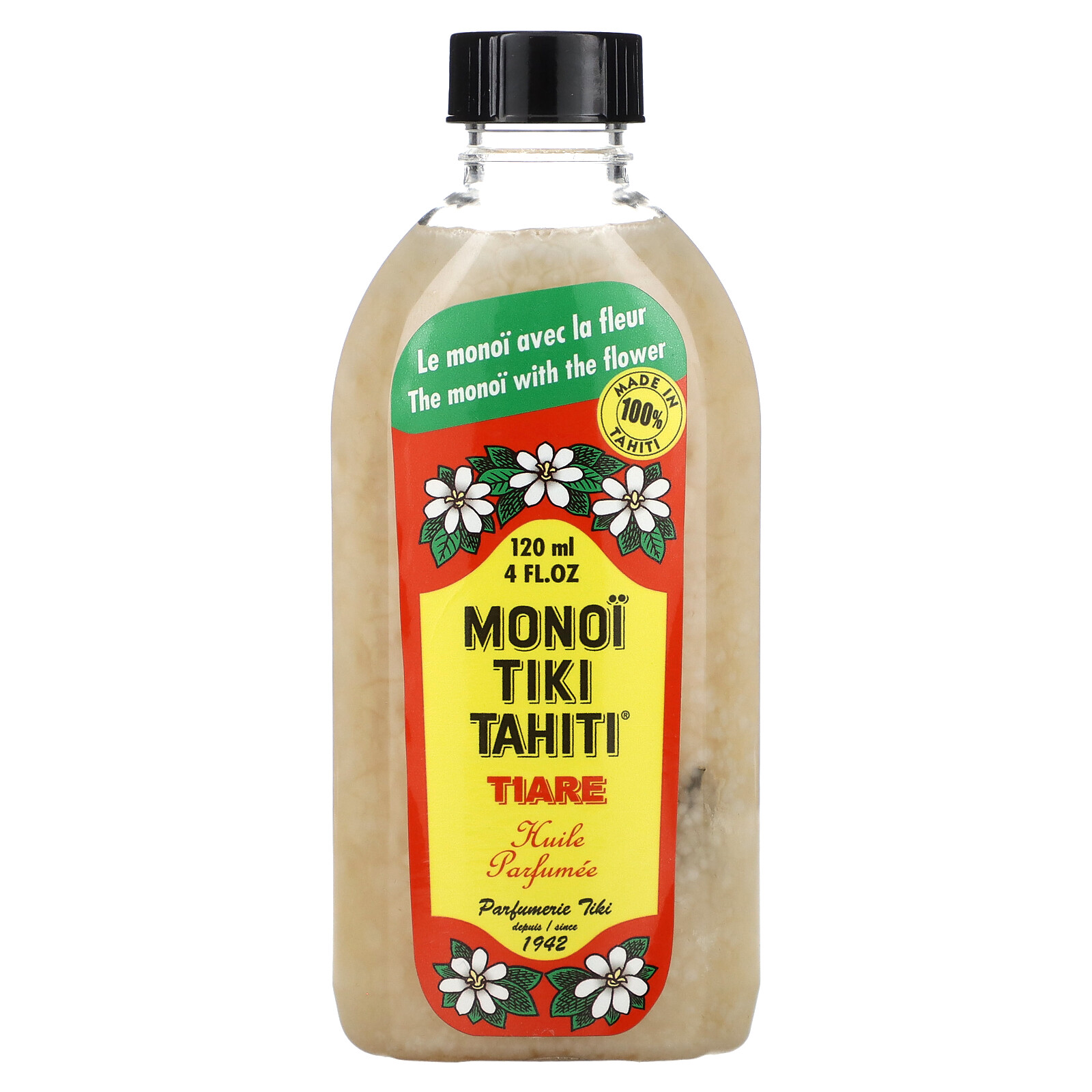 Monoi Tiare Tahiti Coconut Oil Tiare Gardenia 4 fl oz 120 ml Not Tested on