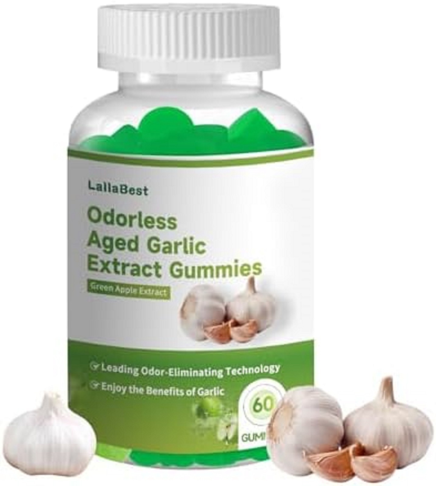 Odorless Aged Garlic Extract Gummies,7500mg Garlic,2 Years Aged Garlic Extract,G