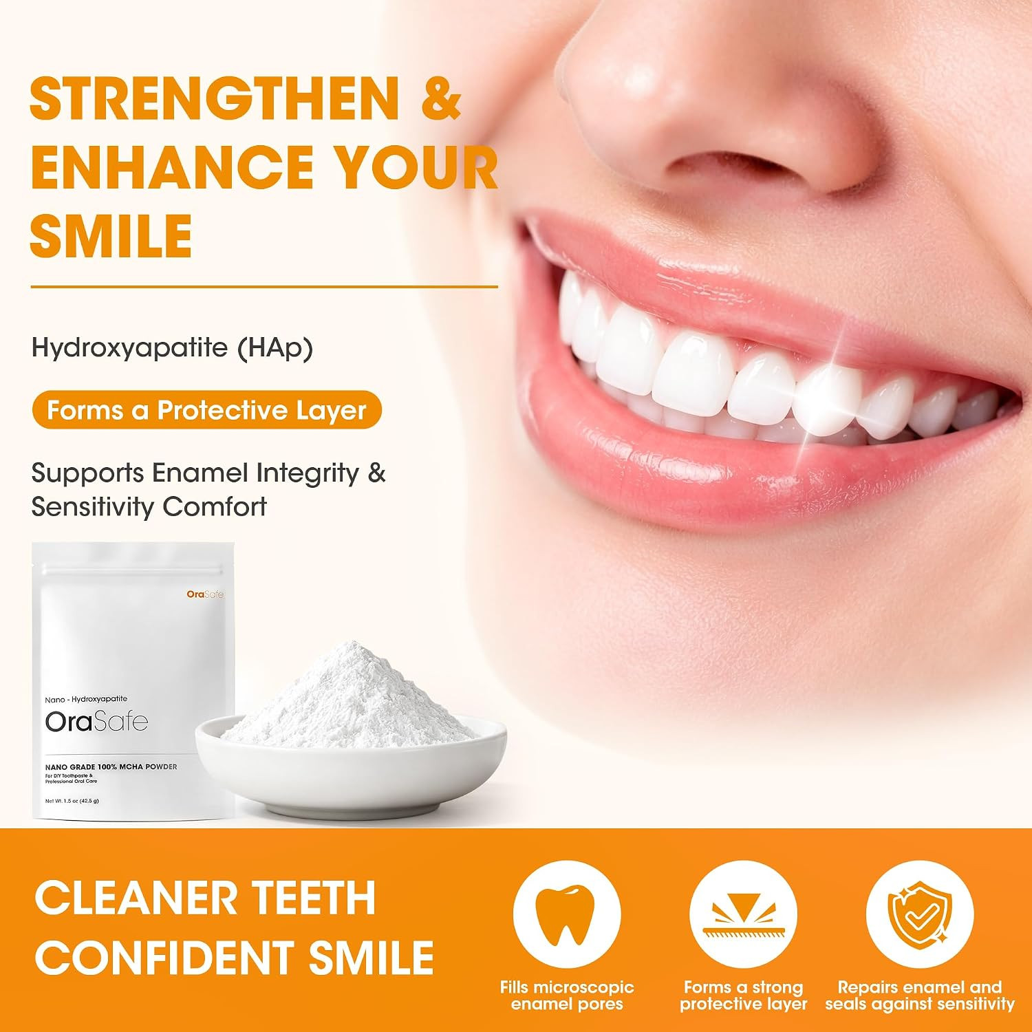 Nano Hydroxyapatite Powder Pure n-Ha Raw Ingredient 42.5g (1.5 oz) for DIY Tooth
