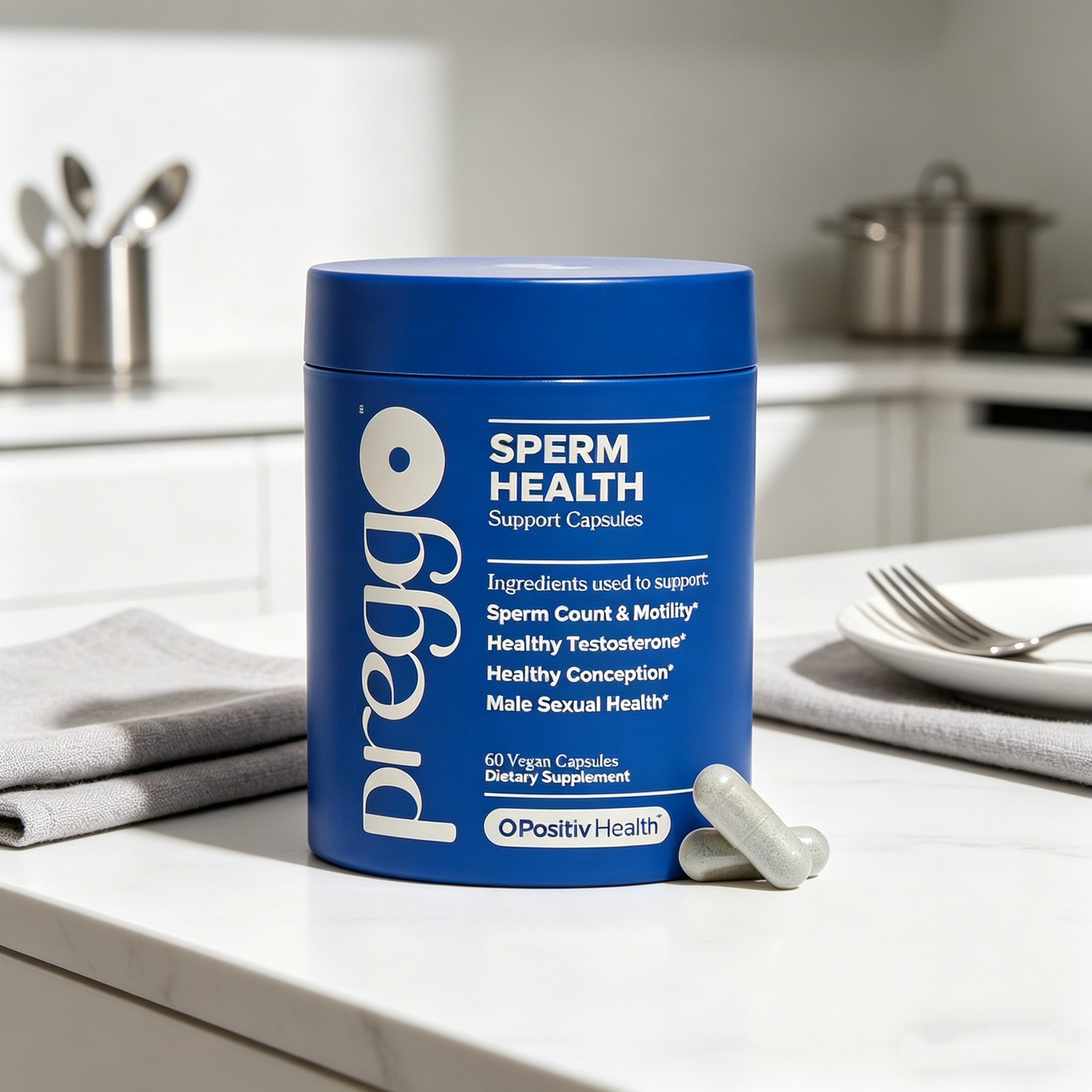 3 Pack PREGGO O-Positive Sperm Health Boost Capsules – 180 Count For Men