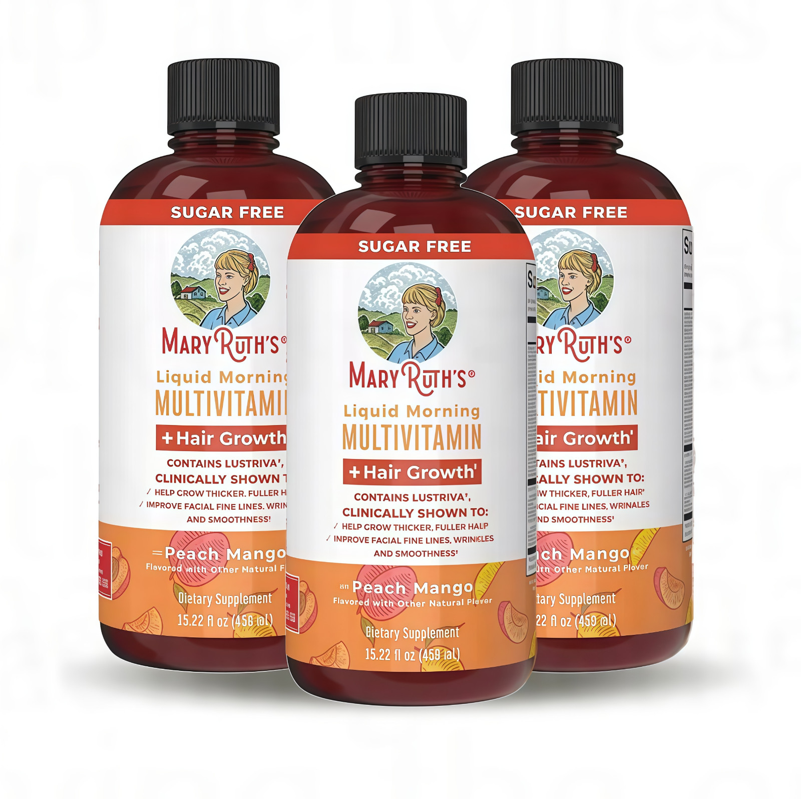 Ruth’s Mary Multivitamin + Hair Growth | 3 Pack | Peach Mango 15.22 oz brand…