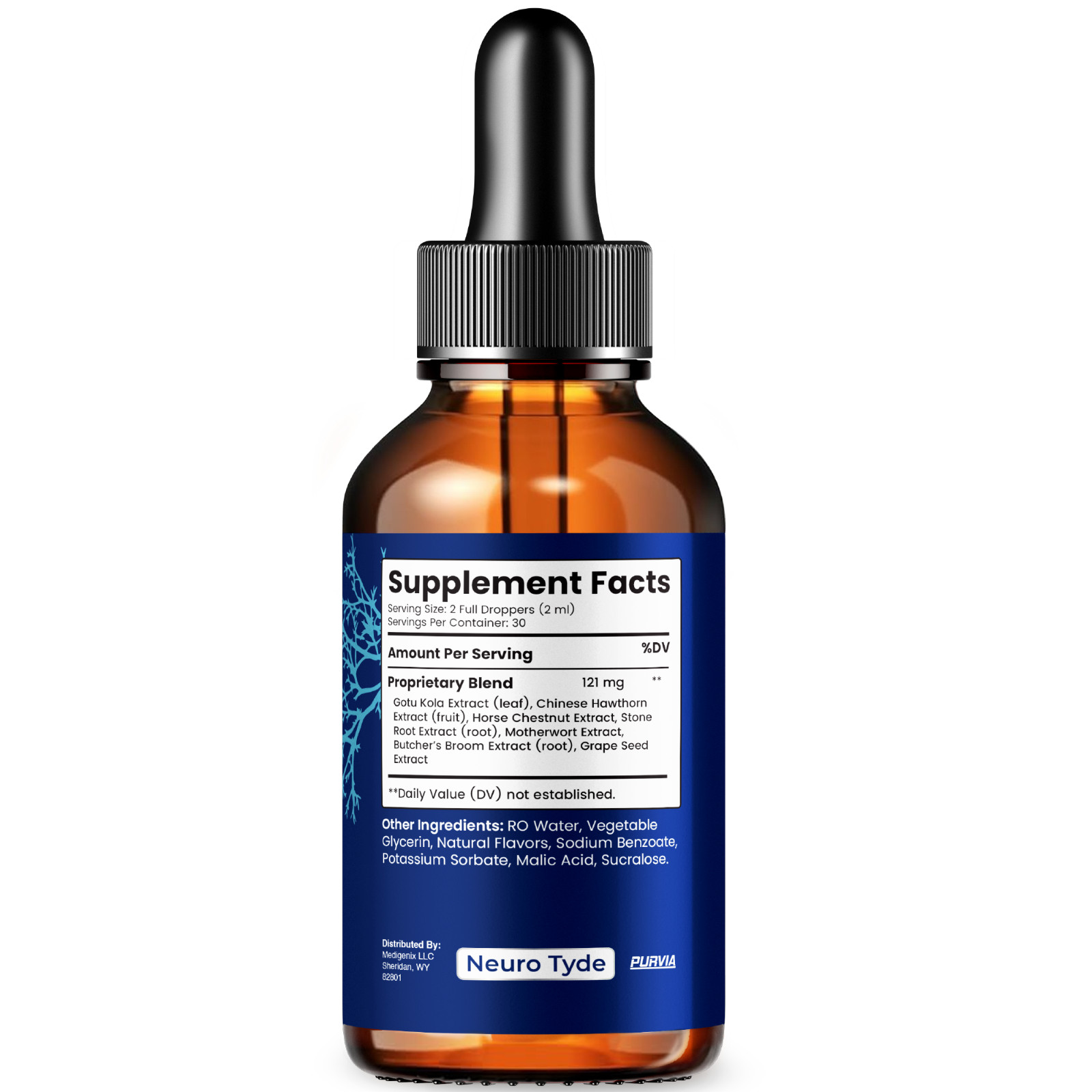 NeuroTyde Drops Liquid Brain Health Supplement Memory Focus Mental Clarity (2oz)