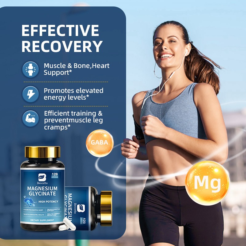 Triple Magnesium Complex Capsules-Magnesium Glycinate, Supplement 120 per bottle