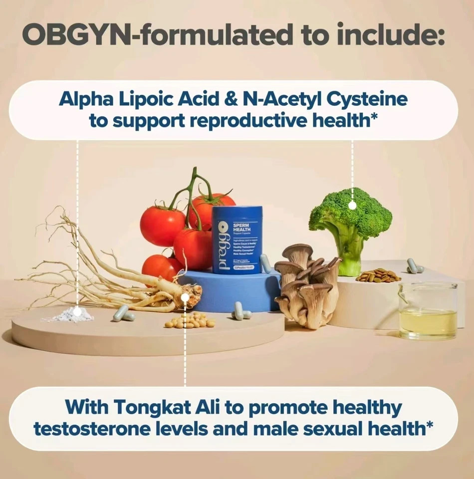 Preggo Sperm Health Capsules for Men – Obgyn-Formulated for Improved Sperm Count