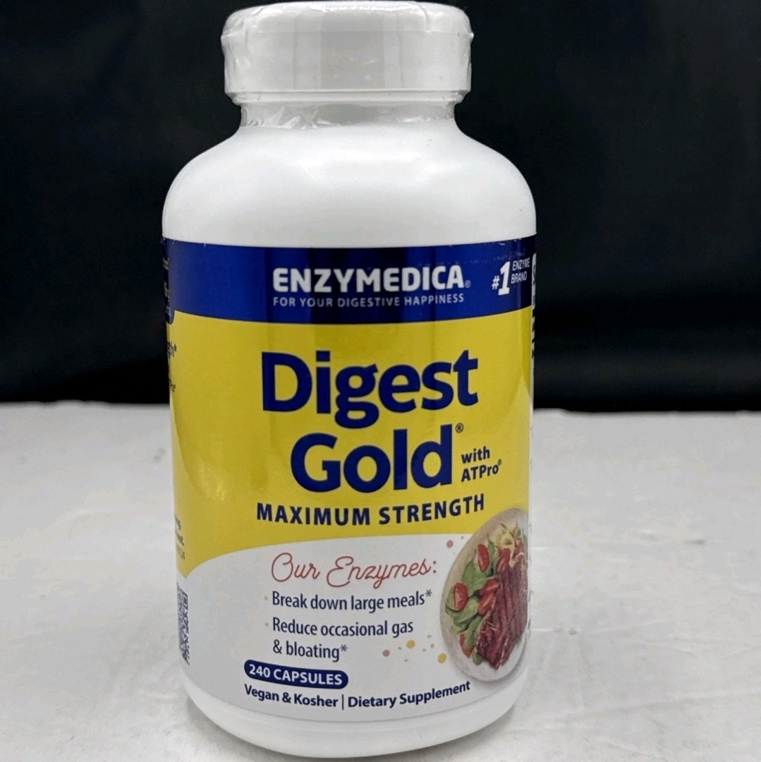 Enzymedica Digest Gold Max Strength w/ ATPro – 240 Caps, Guaranteed Strength