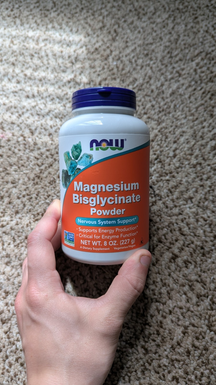 Now Magnesium Bisglycinate Powder 8 oz Exp 01/2029