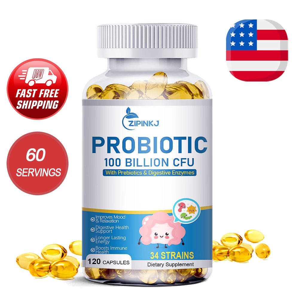 120 Capsules Probiotics Digestive Enzymes 100 Billion CFU Potency Immune Health