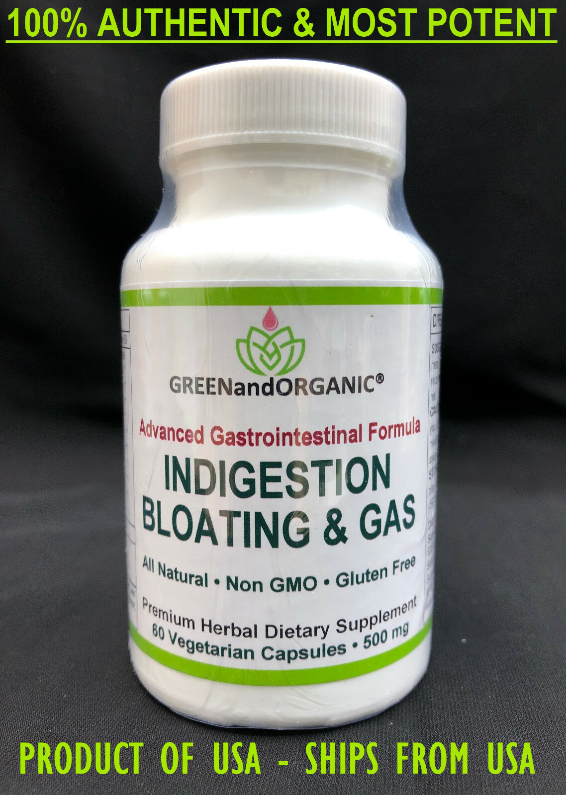 BLOATING GASTROINTESTINAL INDIGESTION CONSTIPATION GAS Herbal VEGETARIAN CAPSULE