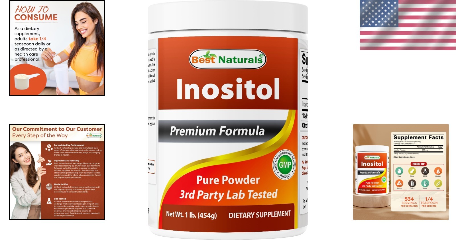 High-Purity Inositol Powder, 1Lb – Promotes Healthy Liver & Cell Function