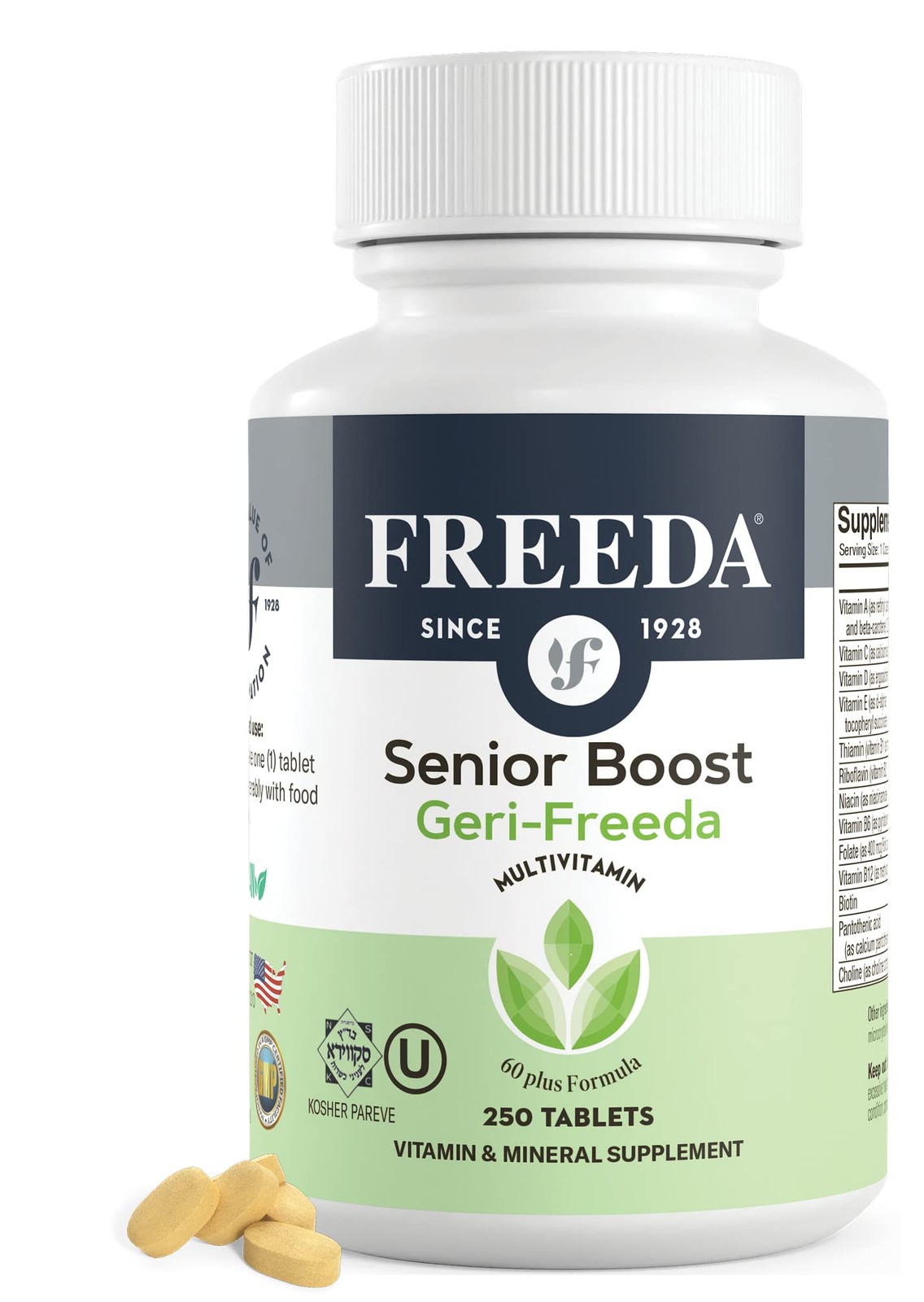 Freeda Senior Multivitamin – Kosher Vitamins for Men & 250 Count (Pack of 1)