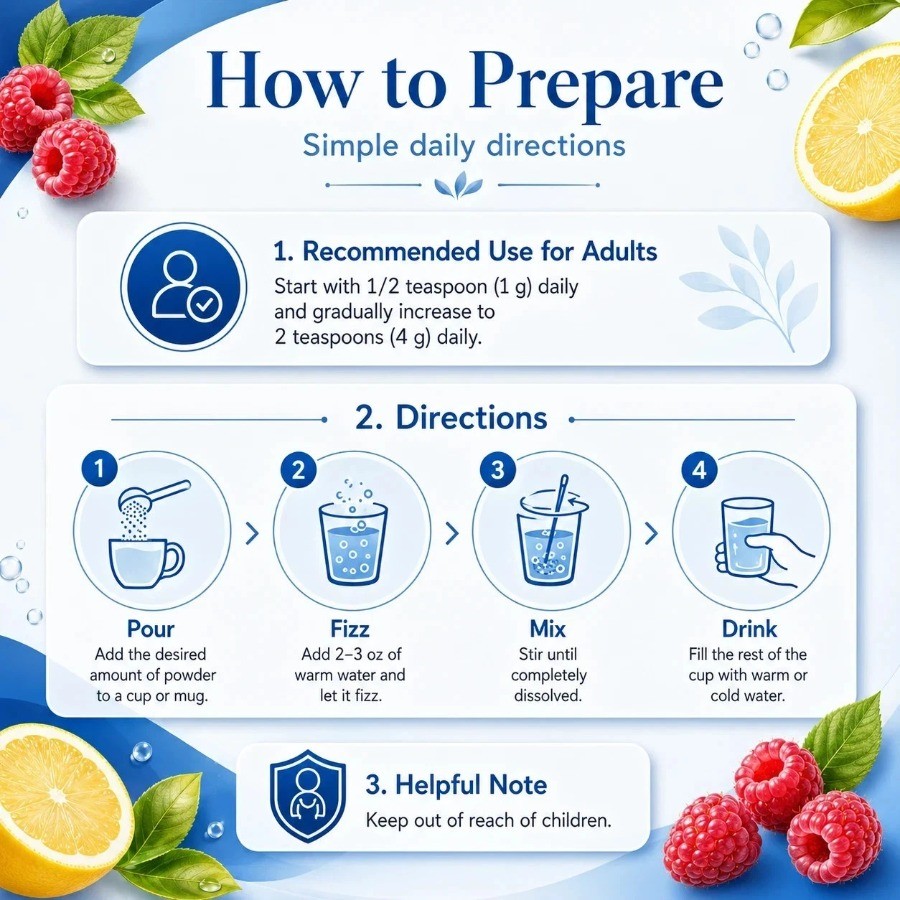 Natural Vitality CALM Magnesium Citrate Drink Mix Raspberry Lemon 16oz