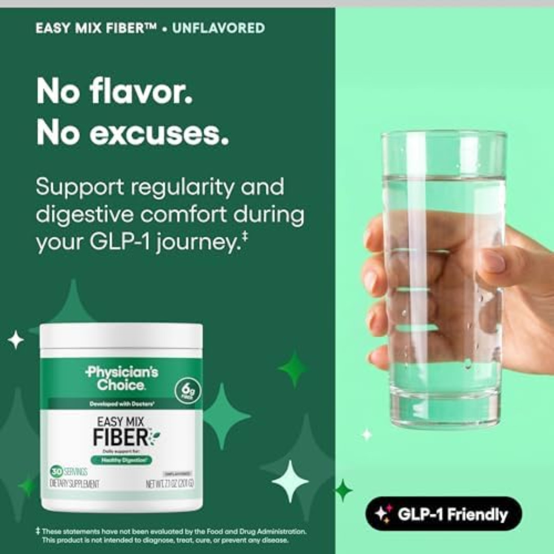 Physician’s CHOICE Easy Mix Fiber for Digestive Health & Regularity – No Grit, S