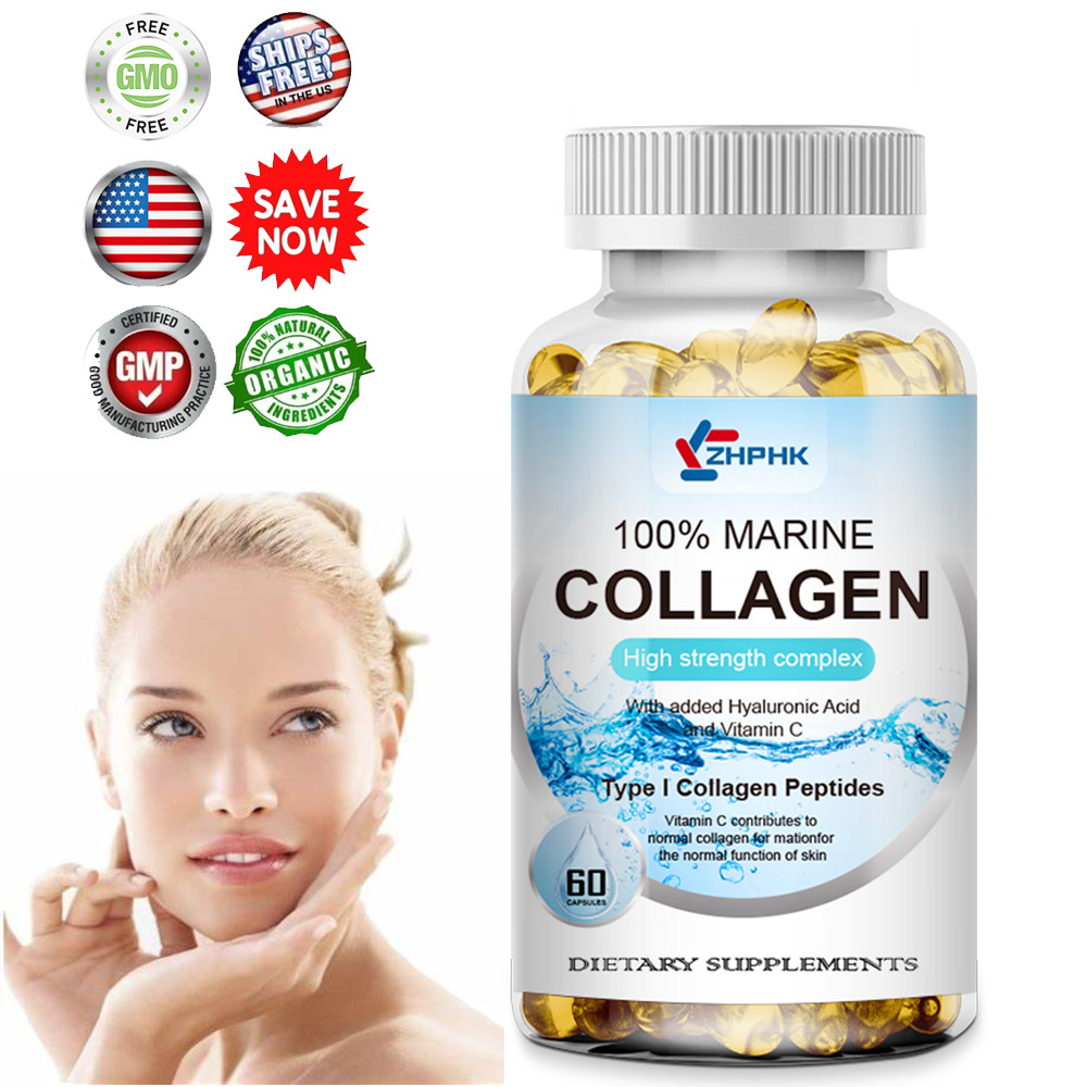 Marine Collagen Type I Collagen Peptides Pills 1300mg Hydrolyzed Collagen Pills