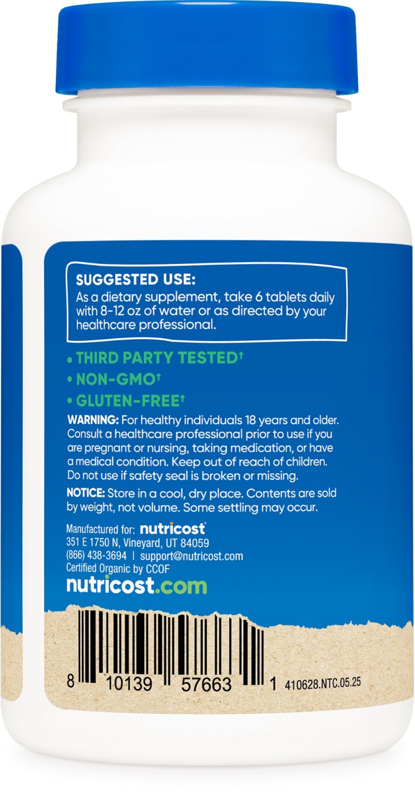 Nutricost Organic Spirulina + Chlorella (3,000mg) 180 Tablets – USDA Organic