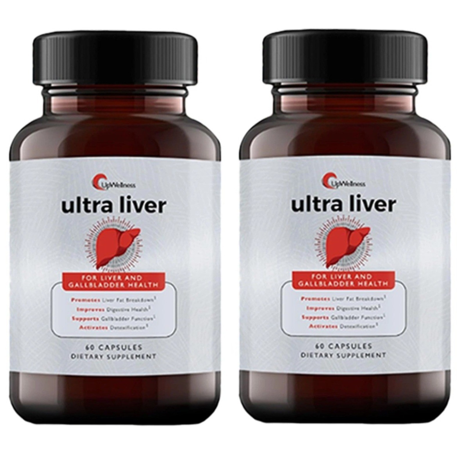 UpWellness 2x Ultra Liver Supplement Liver Health and Gallbladder Support sealed
