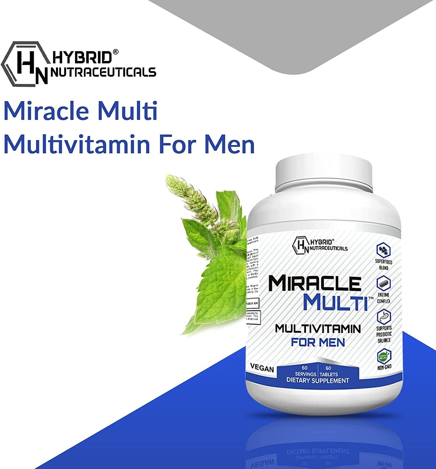 Multivitamin Mineral for Men, Best High Potency Mens Vitamin, Non-GMO Supplement
