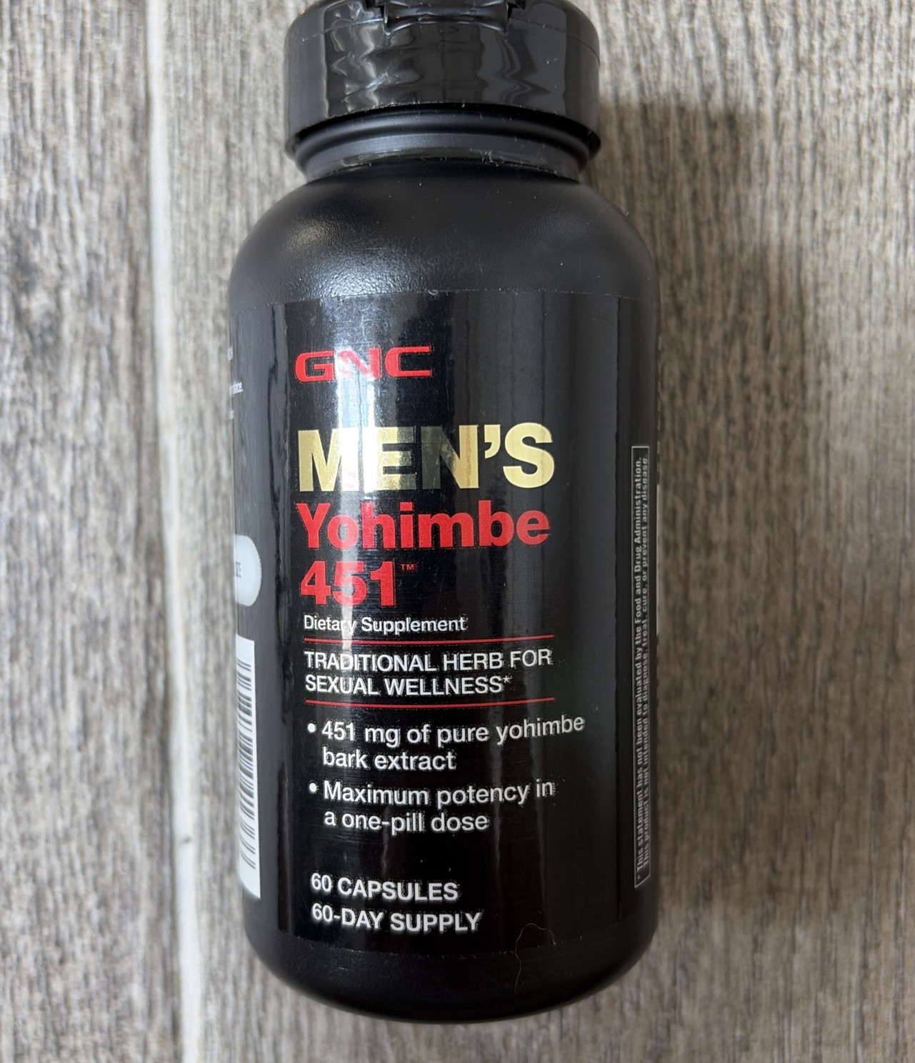 Men’S Yohimbe 451, 60 Capsules, Supports Sexual Health expires 12/28