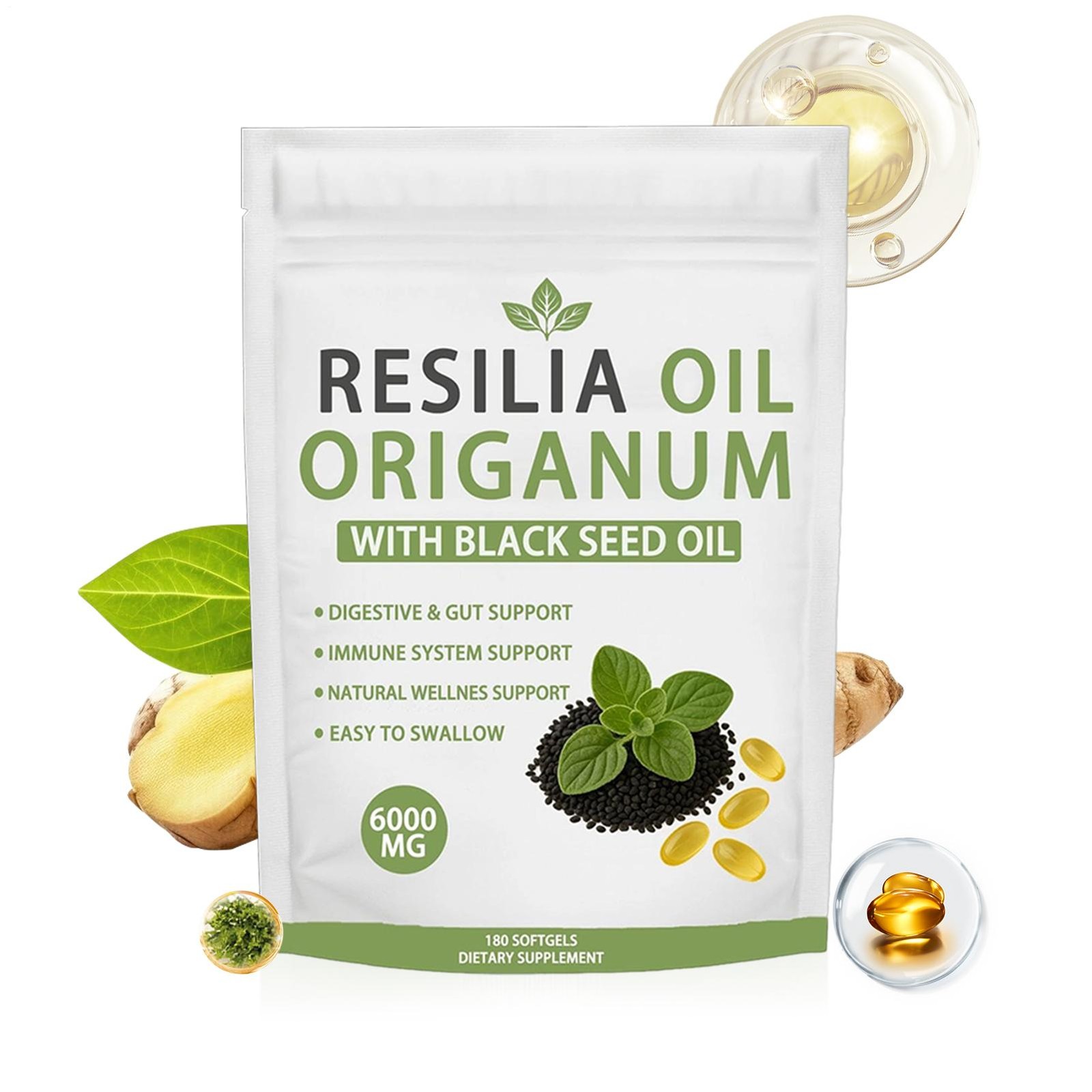 RESILIA Oil Of Oregano With Black Seed Oil 6,000MG