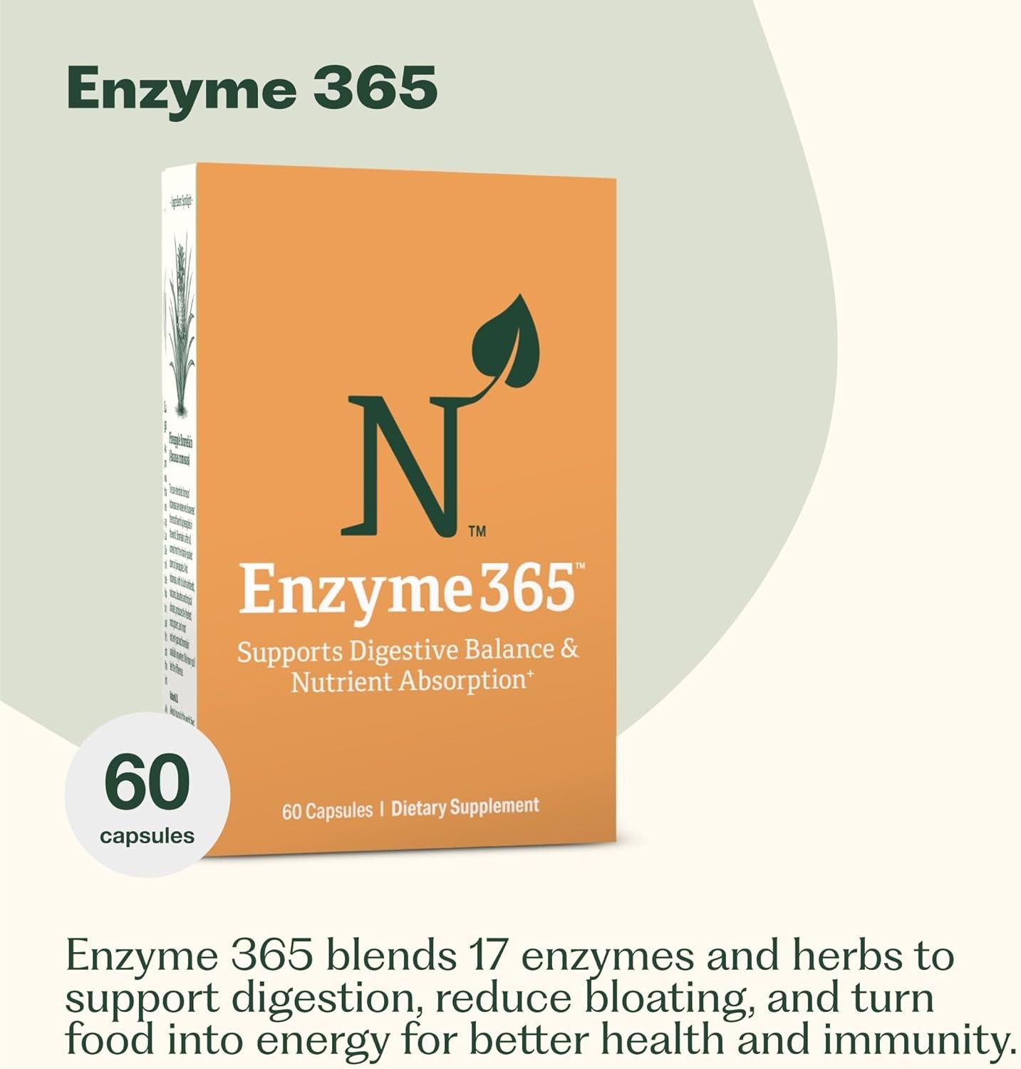 Nature M.D. Enzyme 365 Digestive Enzymes 17 Enzymes 60 Caps 30 Servings Vegan