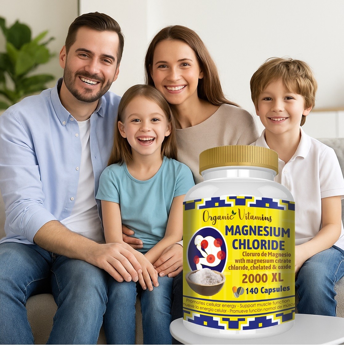 Magnesium Chloride (Cloruro de Magnesio) High absorption 2,000 mg 140 caps