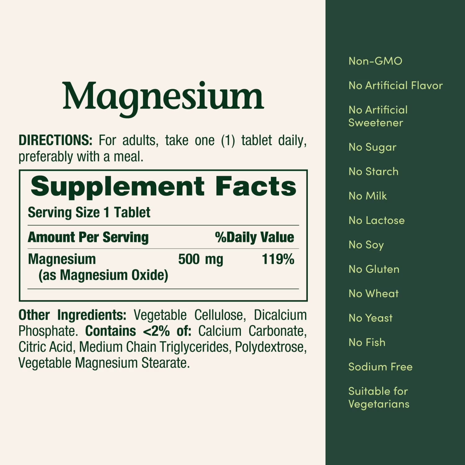 Nature’s Bounty Magnesium Supplements 500 Mg 200 Count (Pack of 1)