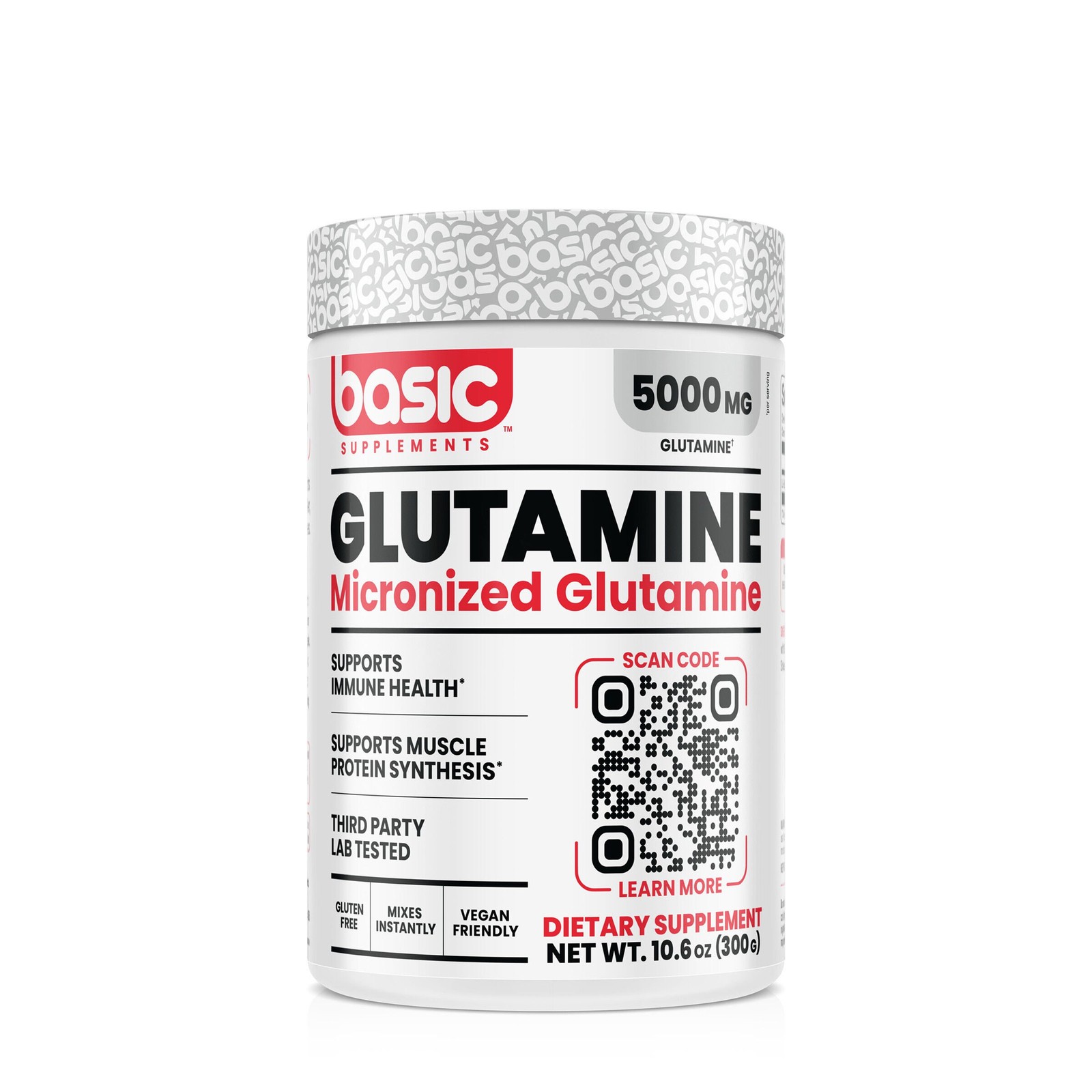 Basic Supplements Glutamine Muscle Protein Synthesis Immune Health 300g NEW