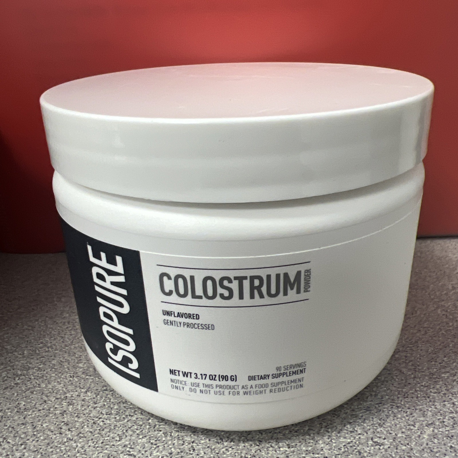 Isopure Bovine Colostrum Powder Unflavored – 3.17oz – EXP 07/2026