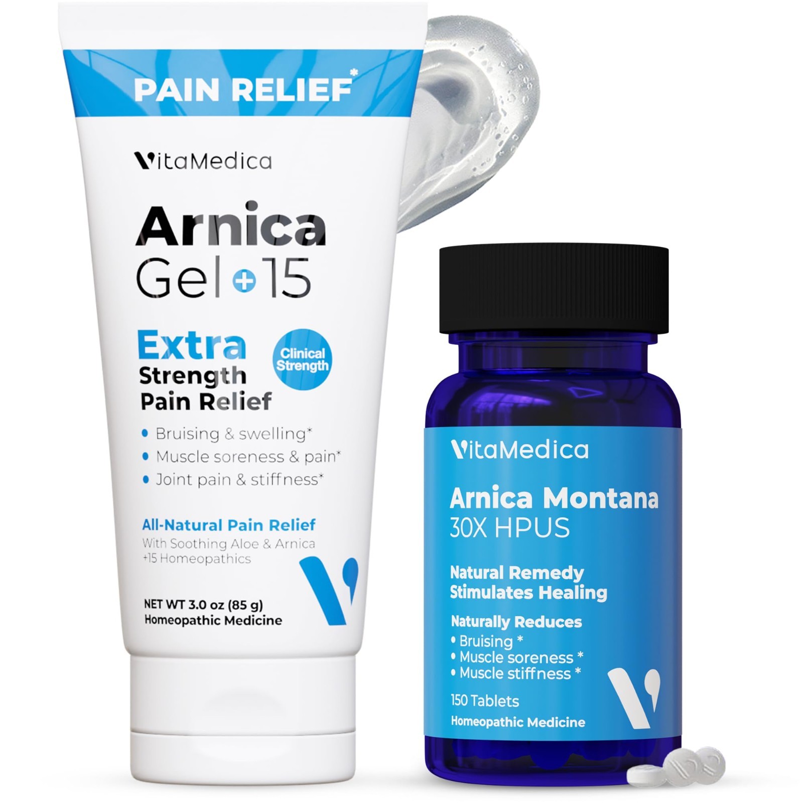 Arnica Montana Tablets & Gel Bundle – Rapid-Dissolve for Bruising, Swelling & So