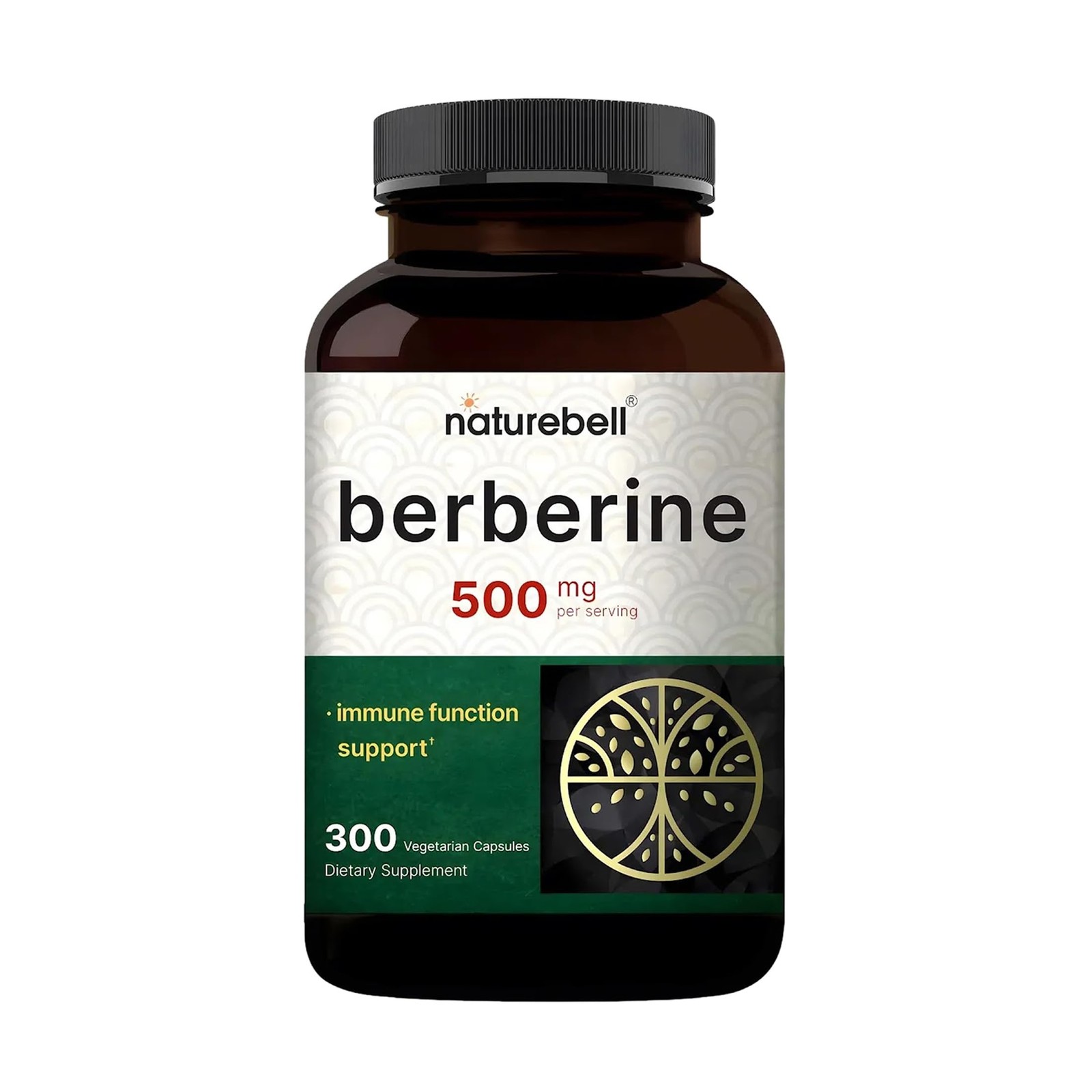 NatureBell Berberine 500mg – 300 Capsules – 97% Pure 300 Count (Pack of 1)