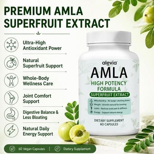 Amla Capsules 1000mg Organic Indian Gooseberry Ayurvedic Alevia Fruit 1-3 pack