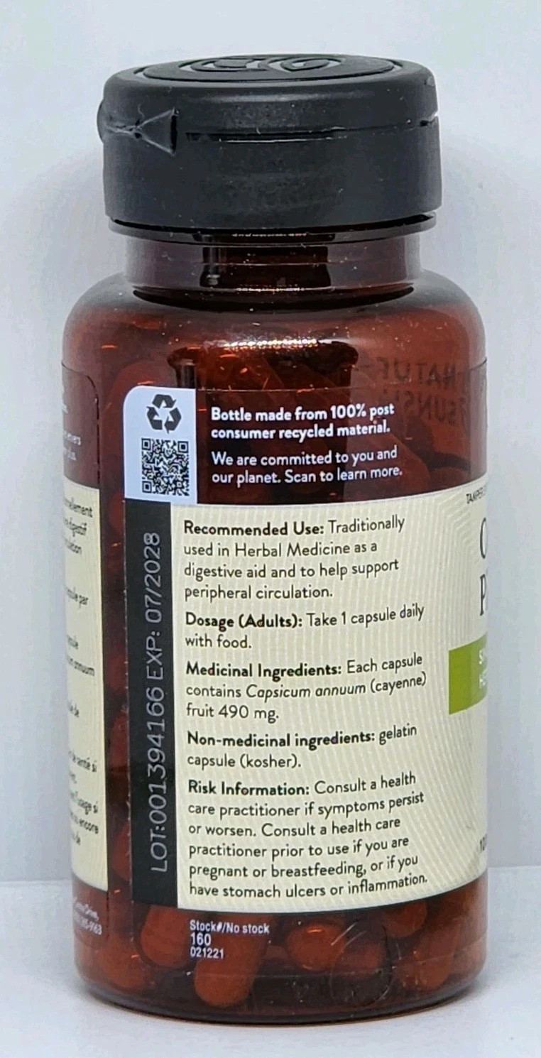 Natures Sunshine Capsicum 100 Capsules New Sealed Bottle Exp. 07/2028