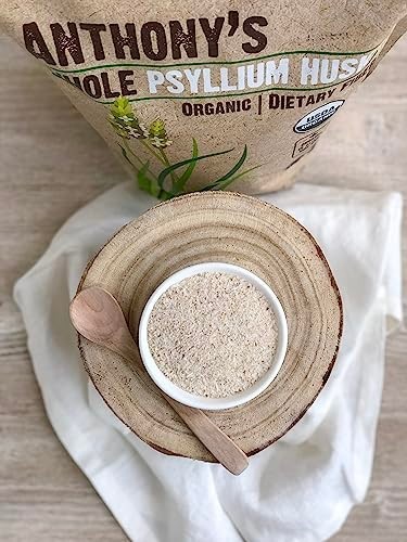 Organic Whole Psyllium Husks 1.5 lb Dietary Fiber Gluten Free Non GMO Keto