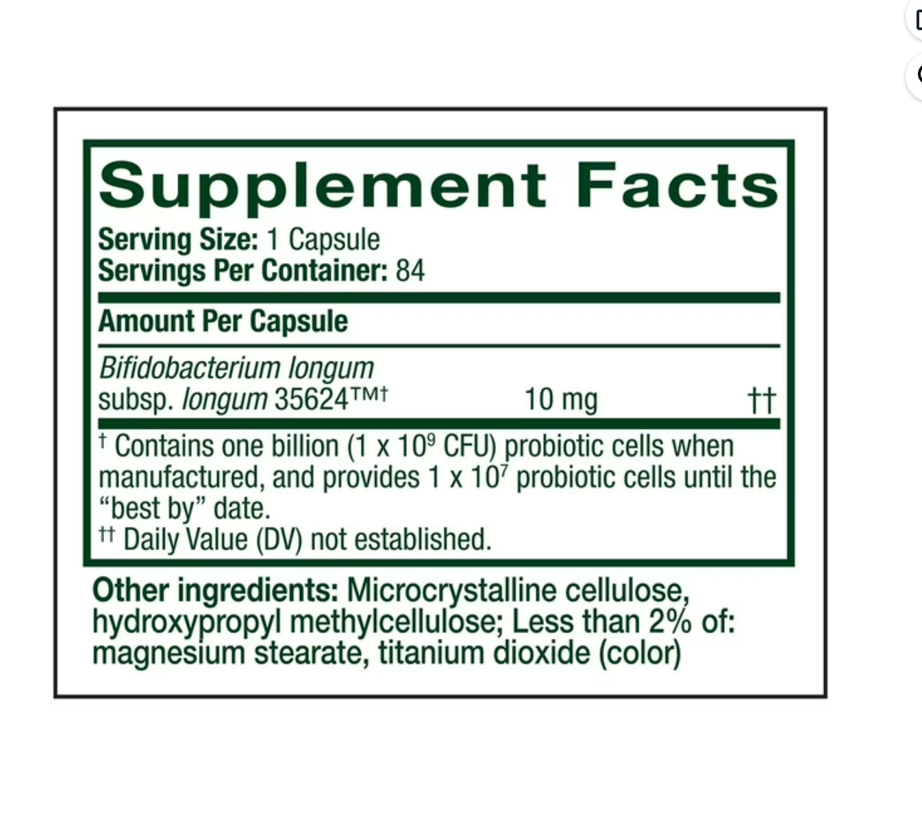 Align Probiotic Daily Supplement Capsules 84 ct for Men & Women