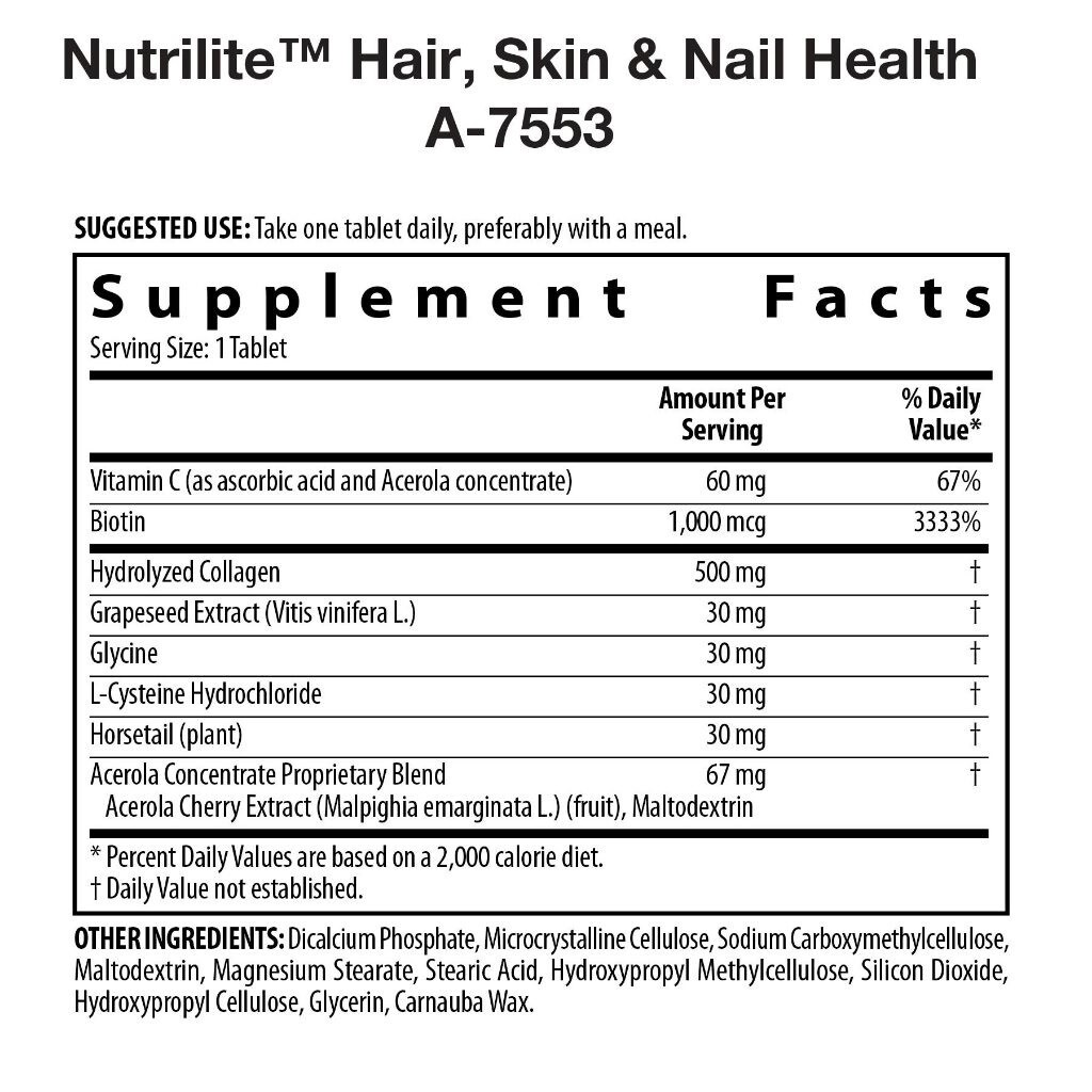60 Tablets Amway Nutrilite Hair, Skin & Nail Health + Tracking