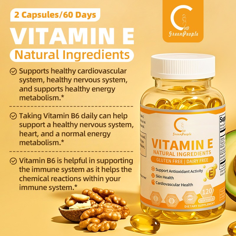Natural Vitamin E 1000 IU d-Alpha Tocopherol Antioxidant 120 Softgels – Non-GMO